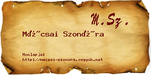 Mácsai Szonóra névjegykártya
